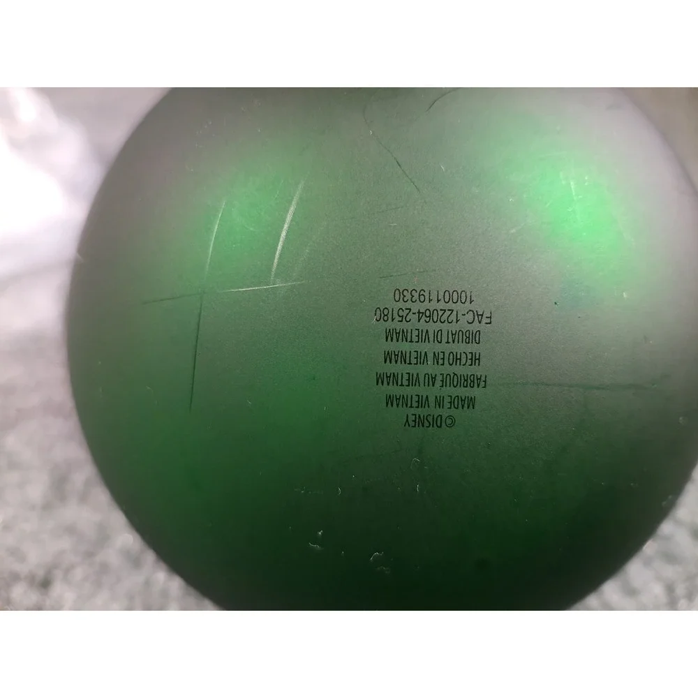 Disney Mickey Mouse Icon Glass Ball Ornament Green Frosted Matte Holiday Decor